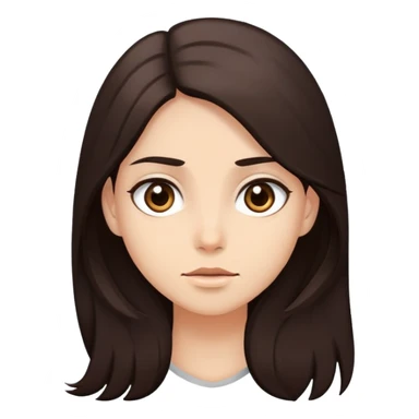 he has the same face, hair color, and features as the provided reference (long dark brown hair, neutral skin tone, expressive eyes). sticker