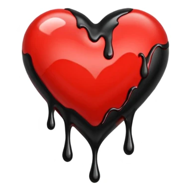 heart with black paint drip sticker