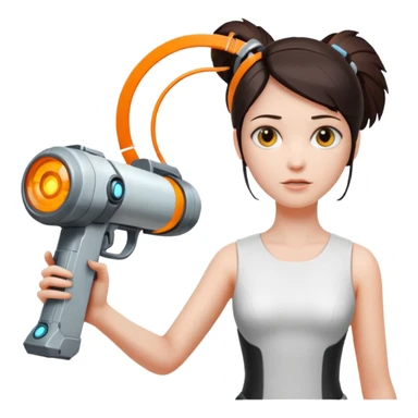 Chell portal gun glados sticker