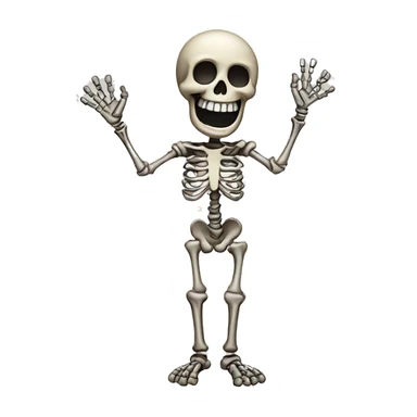 skeleton raising right hand sticker