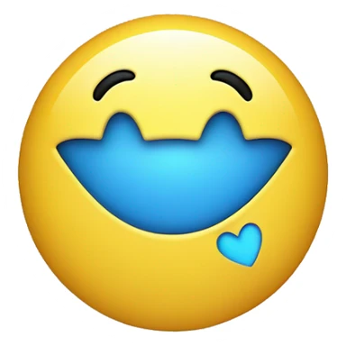 Smiley face with blue hearts  sticker