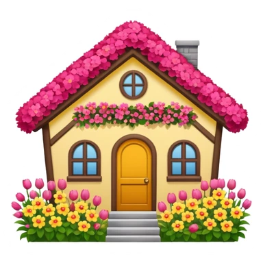 house covered by flower sticker