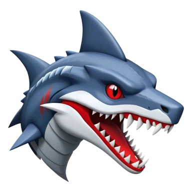 Black Cool Edgy Anthro Sharpedo-Sergal-Garchomp-Fakémon with White and Red Edgy markings sticker