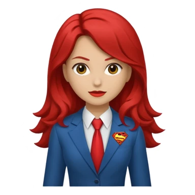 Una chica con pelo castaño medio pelirrojo con traje de superhéroe sticker