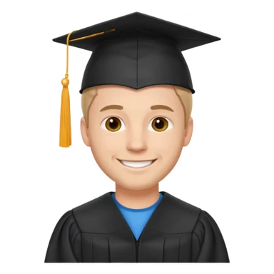 Graduating , white man, catholic sticker