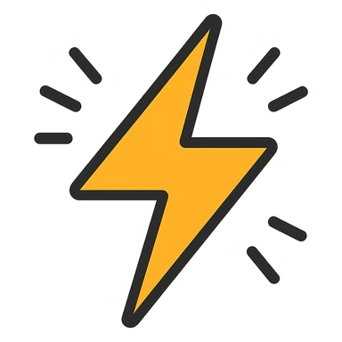 calories icon, energetic spark or lightning bolt, simple and recognizable, suitable for app icon sticker