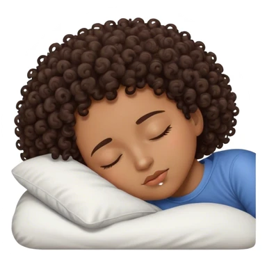Brunnette curly sleeping black  sticker
