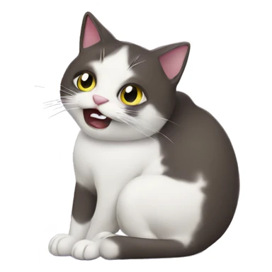 Cat eating eggplant  sticker