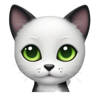 cutesy little black cat with green eyes sticker