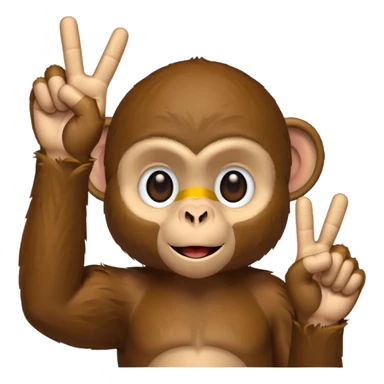 Monkey holding up the peace sign  sticker