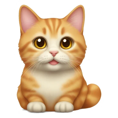 Orange munchkin cat sitting  sticker