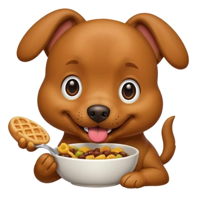 dog eating sticker