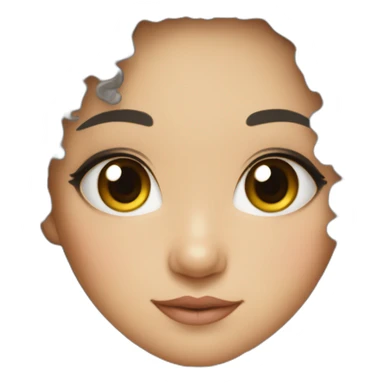 PrettyAsian girl eye lashes and curly hair sticker