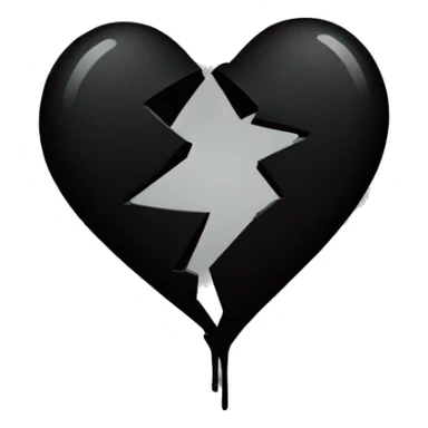 broken heart in black colour  sticker