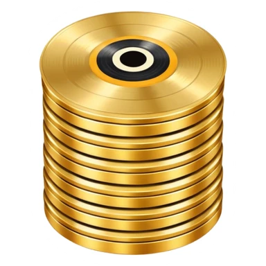 Stacked Vinyl Record gold sticker