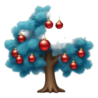 Árbol de navidad con esferas azules  sticker