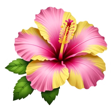 yellow and pink hibiscus flower sticker