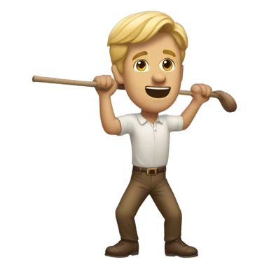 Man looking like he’s about to swing sticker