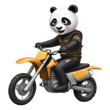 panda riding a dirt bike  sticker