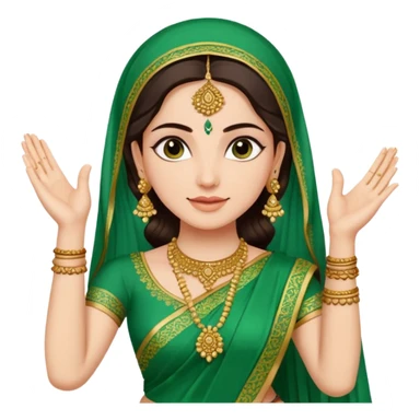 bride in mehendi Ceremony in green saree sticker