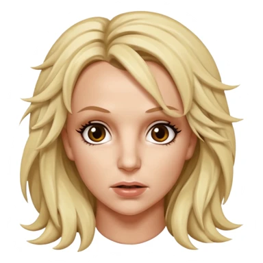 A headshot of a very disheveled, Britney Spears Spears with big brown blank eyes sticker