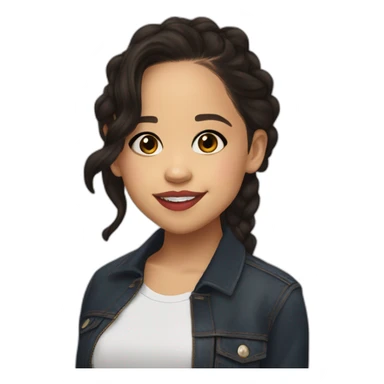 Jenna Ortega qui fait un bisou sticker