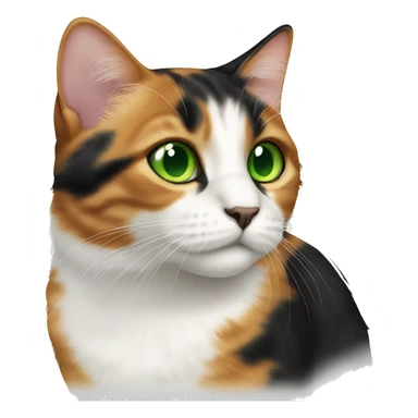 Realistic cat calico with green eyes sticker