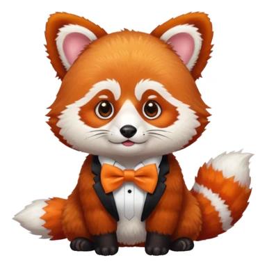 red panda with bow tie sticker