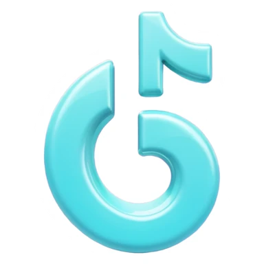 Purple and Cian Symbol of TikTok app sticker