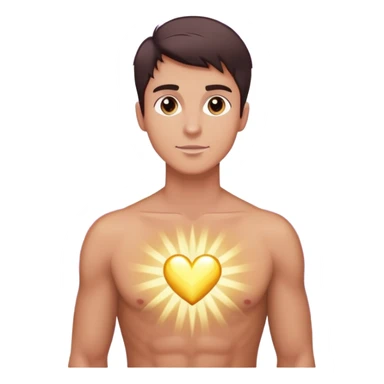 White brunette man standing with rays of light Purple Hearts sticker