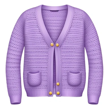 pastel purple crocheted cardigan sticker