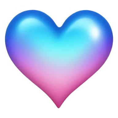 Iridescent Blue and pink heart sticker