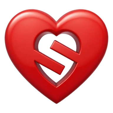 The Letter S in a Heart sticker