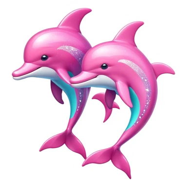 pink sparkly dolphins sticker
