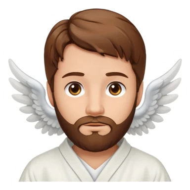 angel with brown hair and brown beard sticker