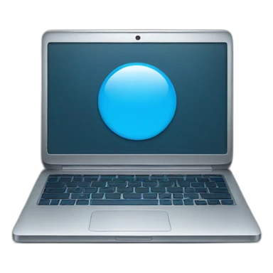 laptop with single blue infinite loop sticker