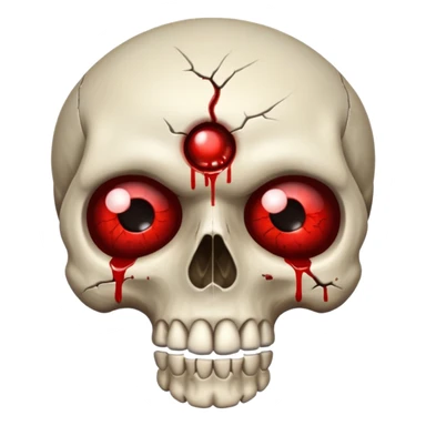 Skull with blood in eyes sticker