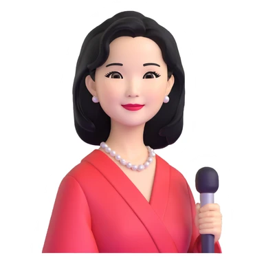 Teresa Teng iconic Asian singer with elegant look, upper body sticker