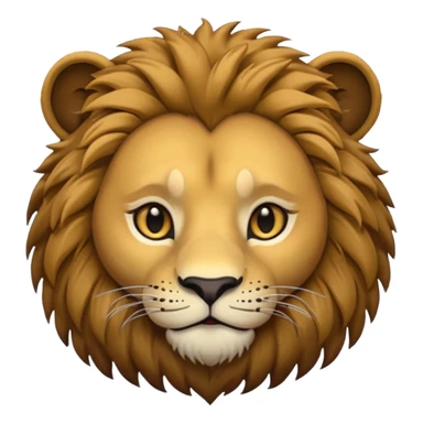 simple lion face emoji DOT eyes, only pupils,  solid black , no iris, no Sclera sticker