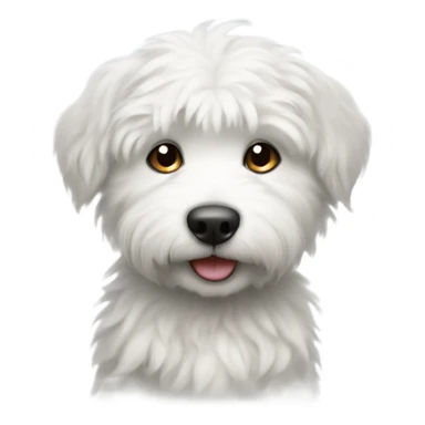 Cute white scruffy puppy sticker