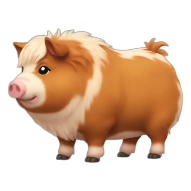 Fatty ginger fluffy kunekune pig sticker