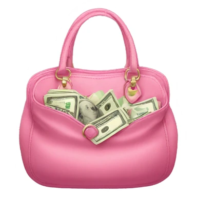 Pink purse filled with money  sticker