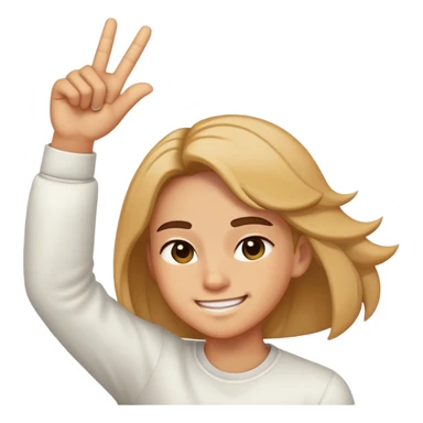 person smirking while dabbing  sticker