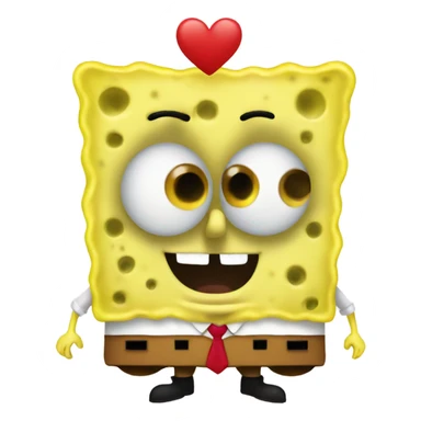Spongebob with a Heart  sticker