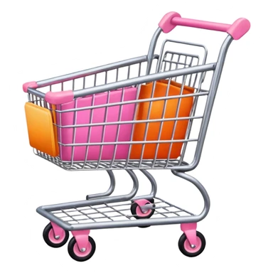 🛒🩷🧡 (Shopping cart pink orange) sticker