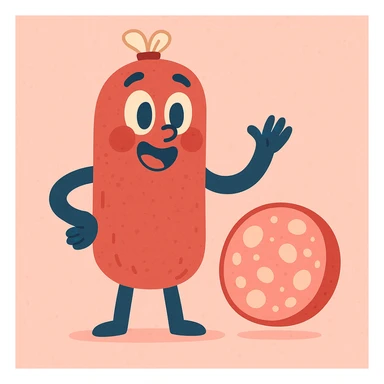 salami, pastel toon style sticker