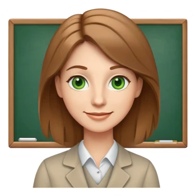 happy teacher with light brown hair and green eyes sticker
