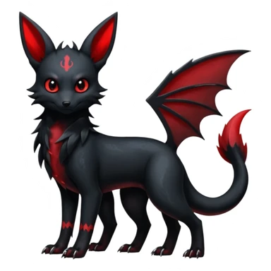  Shiny edgy dark gloomy red gothic cool badass emo-Litten-Umbreon-Salandit-Jolteon-fusion sticker