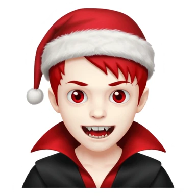 Vampire boy ,Fangs , cHristmas hat  sticker