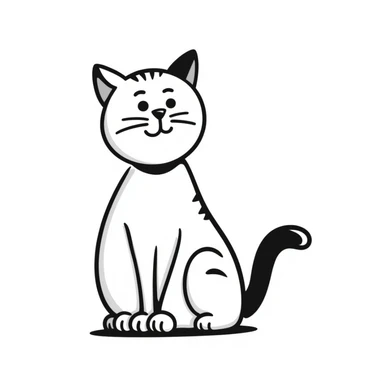 cat in hand drawn doodle style sticker